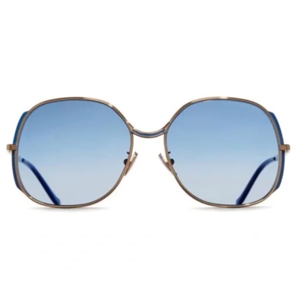 Cutler And Gross Unisex Sunglasses Blue and Gold Size 60-17-140 NWT - Picture 2 of 2
